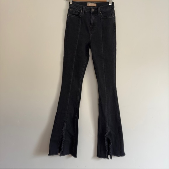 7 For All Mankind Luxe Vintage Exaggerated kick-flare jeans washed black 25 - Picture 2 of 6